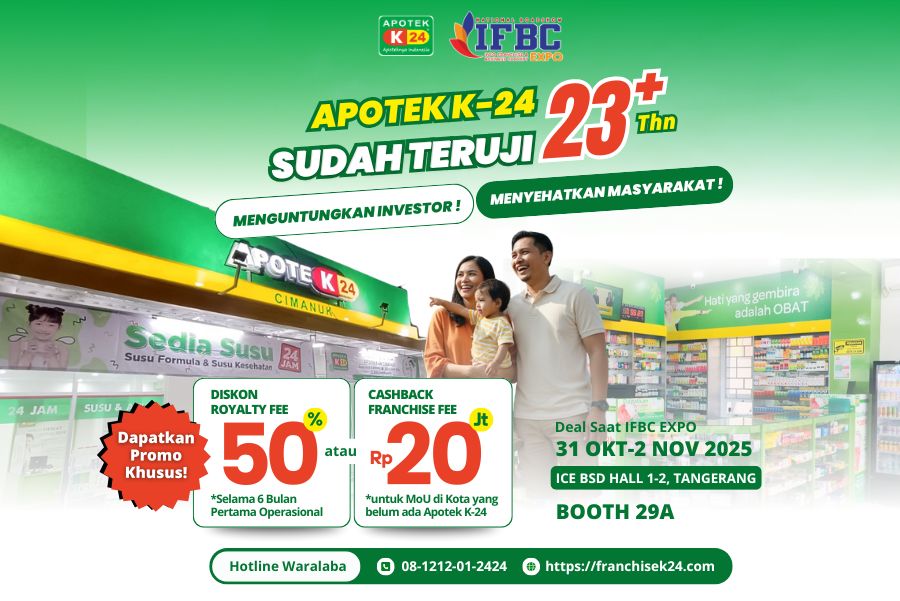Apotek K-24 akan Hadir di IFBC Expo 2025 dengan Promo Spektakuler